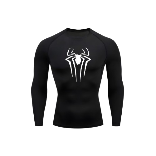 Compression spider white long sleeve