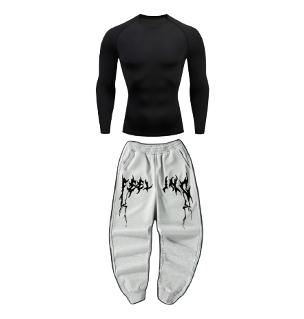 Compression shirt long sleeve + oversized jogger